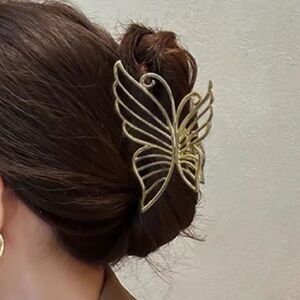 Gold butterfly hair clips S742